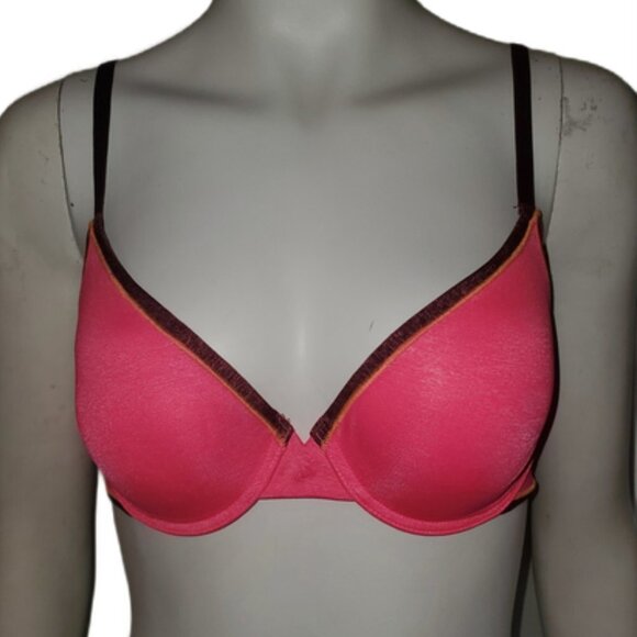 Victoria Secret Lined Demi Bra Bright Pink ||34C - Picture 1 of 10